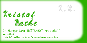 kristof mathe business card